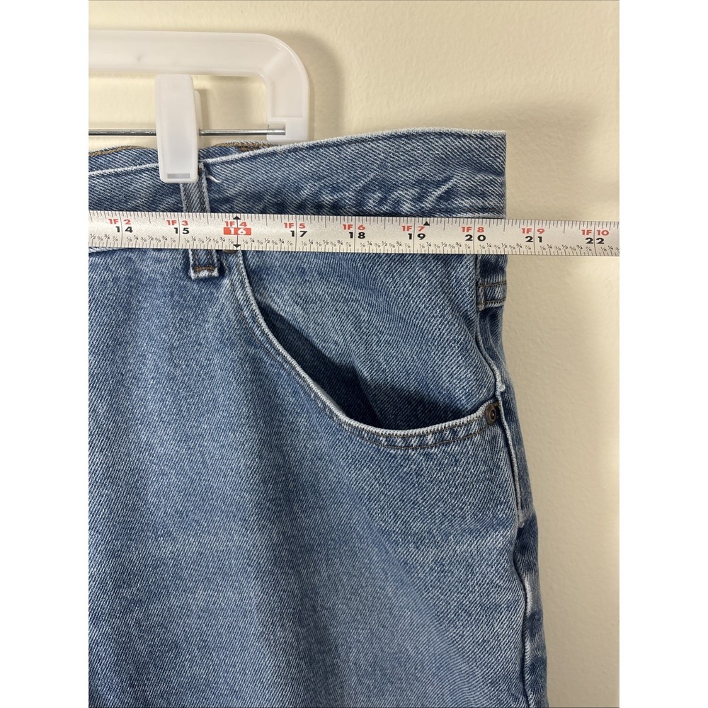 LL Bean Natural Fit Jeans Mens 42x32 Fit 40x30 Blue Denim Pants Straight Leg Vtg - Picture 10 of 13